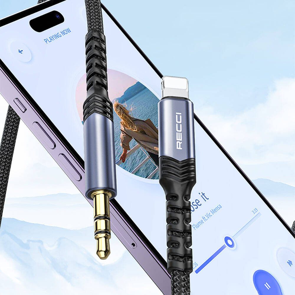 Recci RDS-A26 Lightning to 3.5mm AUX Audio Kablo - 5 Recci RDS-A26 Lightning to 3.5mm AUX Audio Kablo - 5